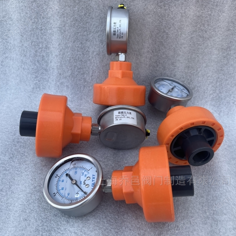 786-P隔膜压力表 786-V全塑PVDF隔膜压力表