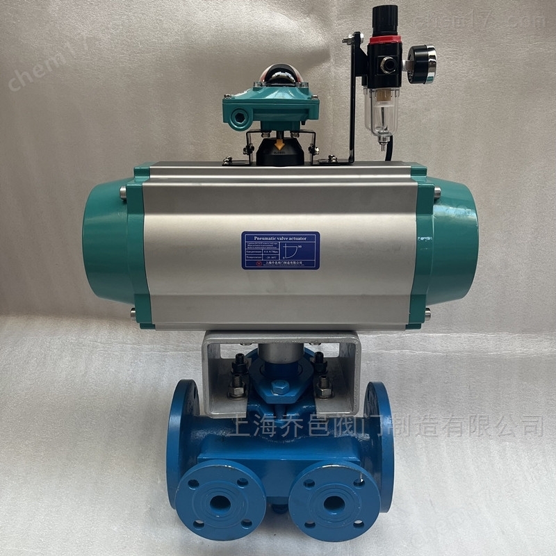 双电磁阀控制气动保温三通沥青阀