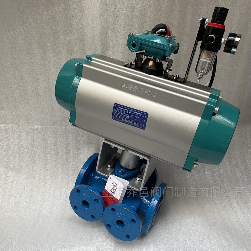 双电磁阀控制气动保温三通沥青阀